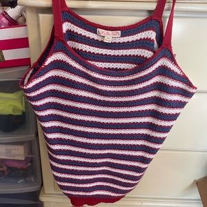 It’s Our Time red white and blue knit sweater tank